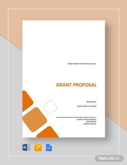 sample grant proposal templates   ms word pages