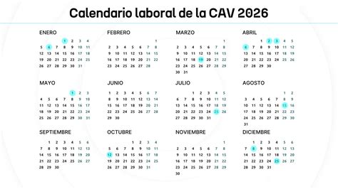 El calendario laboral de 2026 fija 12 festivos, cuatro puentes y tres ...