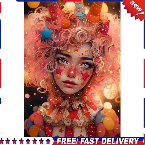 5D DIY Full Round Drill Diamond Painting Clown Kit Home Decor Art Craft