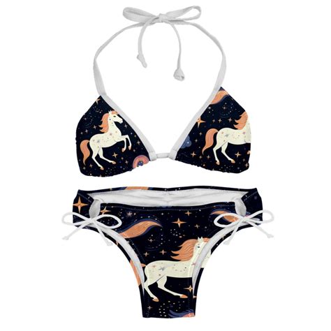 Starry Unicorn Detachable Sponge Adjustable Strap Bikini Set Two Pack Swimsuit Suit Beach Pool