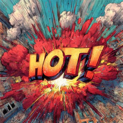 Hot Comic Book Explosion Red Yellow Background Stock Illustration Illustration Of Vibrant