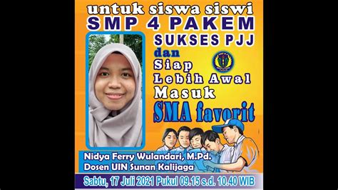 WEBINAR MOTIVASI SUKSES PJJ DAN SIAP LEBIH AWAL MASUK SMA FAVORIT