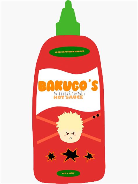 Katsuki Bakugo Hot Sauce Sticker For Sale By Simptrash Redbubble