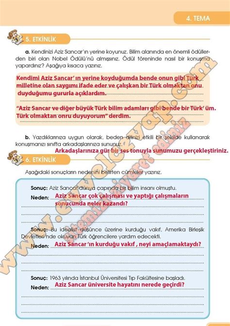 4 Sınıf Türkçe Ders Kitabı Cevapları Özgün Yayınları Sayfa 113 2021