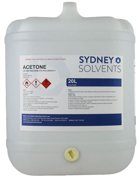 Acetone 20 Litre Sydney Solvents