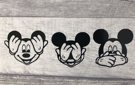 Hear No Evil See No Evil Speak No Evil Mickey Mouse Vinyl Etsy UK