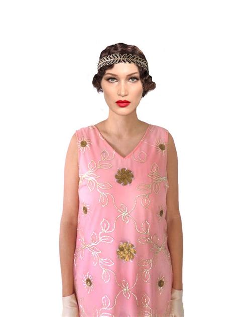 Retro Great Gatsby Pink 1920s Dress Flapper Roaring 20s Cocktail