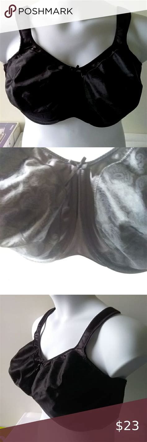 Bali 3562 Satin Tracings Black Unlined Minimizer Underwire Bra 42ddd
