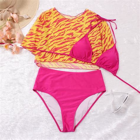 Idall Tankini Swimsuits Bathing Suit Women Plus Size Printed Sexy Sheer Cover Up Bikini Swimsuit