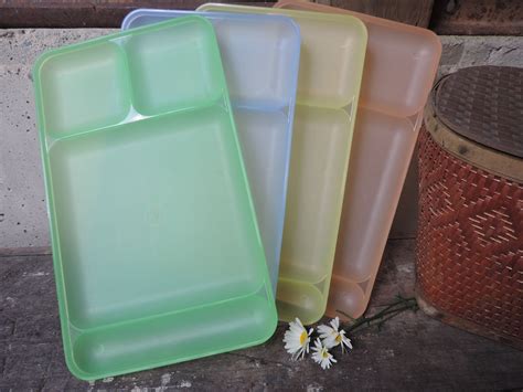 90s Deadstock Tupperware Serving Trays Divided Dinner Set Of 4