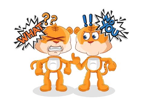 Premium Vector Tiger Arguing Each Other Cartoon Vector