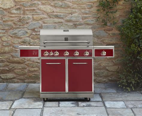 Kenmore 5 Burner Gas Grill With Ceramic Searing And Rotisserie Burners Red ~ Outdoor Gas Grills