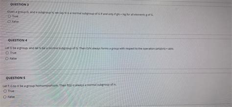 Solved Question Given A Group G And A Subgroup N We Say N Chegg