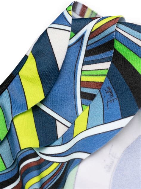 PUCCI Ruffled Straps Bikini Top Blue FARFETCH