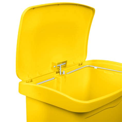 Rubbermaid Slim Jim Resin Yellow Front Step On Trash Can