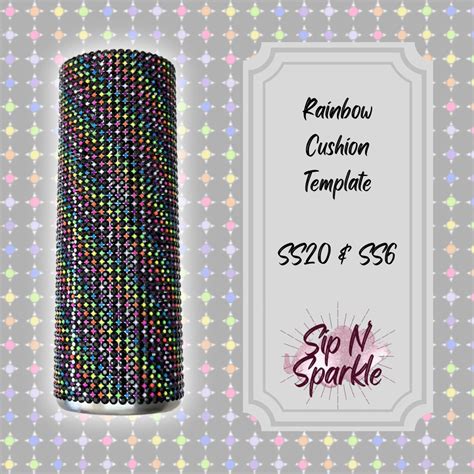 Rainbow Cushion Rhinestone Template 20oz Skinny SS20 SS6 Etsy