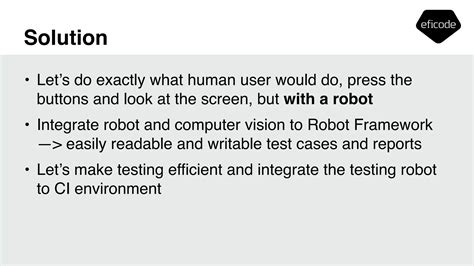 Robot Framework With Actual Robot Ppt