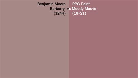 Benjamin Moore Barberry Vs Ppg Paint Moody Mauve Side By