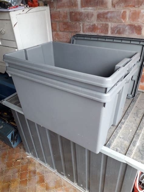 Wham 62ltr Grey Heavy Duty Plastic Storage Box Boxes With Lids Ebay