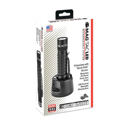 Maglite Mag Tac Rechargeable Led Flashlight System With Crowned Bezel