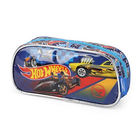Mochila Escolar Rodinha Lancheira Estojo Hot Wheels Luxcel Lika Bijuterias