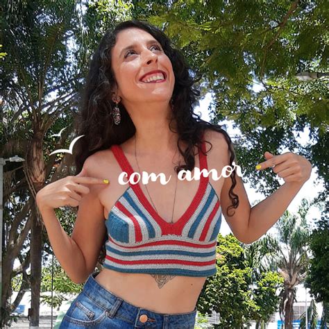 Cropped De Croch Receita De Moda Ver O Feito Fio Bikini Pingouin