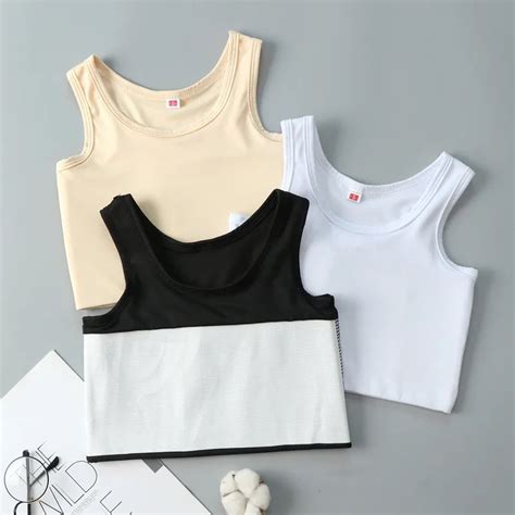 Women Flat Chest Binder With Bandage Pullover Half Length Corset Tank Top Tomboy Lesbian Trans