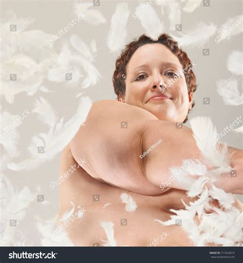 Large Nude Woman Feathers Stock Photo 711024919 Shutterstock
