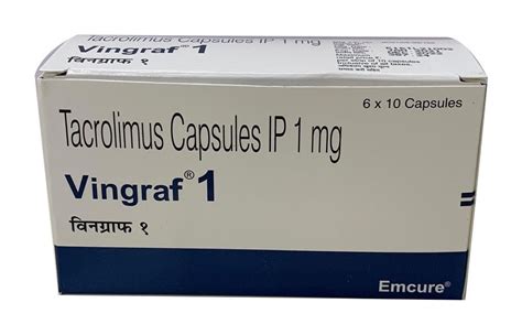 Tacrolimus 1mg Vingraf Capsule IP Emcure 6 X 10 Capsules At Rs 387 24