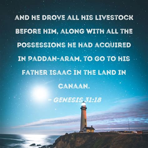 Genesis 31:18 and he drove all his livestock before him, along with all