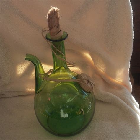 Italy Dining Vintage Italian Green Glass Wine Decanter Poshmark