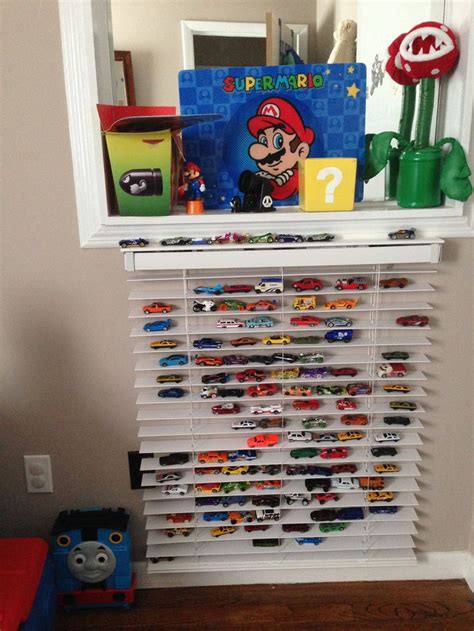 Use Wood Blinds On A Wall For Hot Wheel Car Storage And Display Hot Wheels Bedroom Hot Wheels
