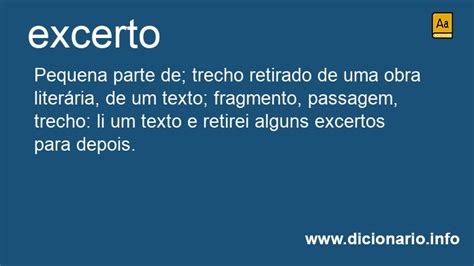 O Que Significa Excerto - Significado de Excerto