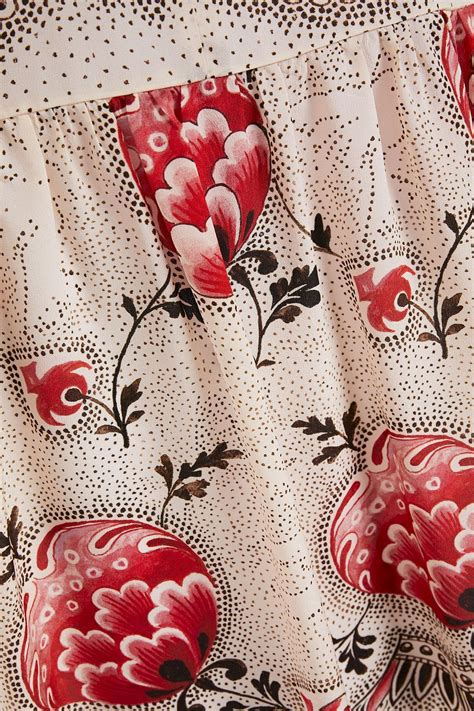 Redvalentino Pussy Bow Printed Silk Crepe De Chine Mini Dress The Outnet