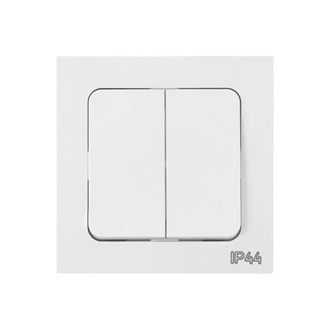 Выключатель 2-клавишный Bylectrica скрытой установки, IP44 серия АСТРУМ ...