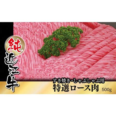 ふるさと納税 純近江牛すき焼き・しゃぶしゃぶ用特撰ロース肉500g／草津市 近江牛 和牛 牛肉 国産 肉 日本三大和牛 ビーフ