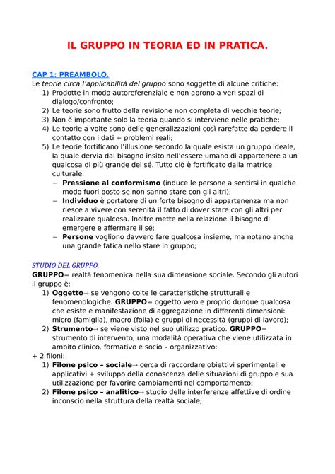 Il gruppo in teoria e in pratica (1 prima) - Kaneklin - IL GRUPPO IN