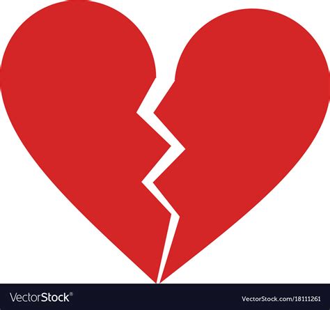 Broken Heart Cartoon Icon Image Royalty Free Vector Image