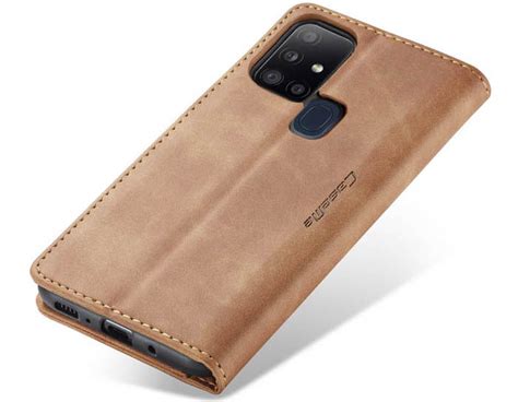 CaseMe Samsung Galaxy A21S Wallet Kickstand Flip Case Brown