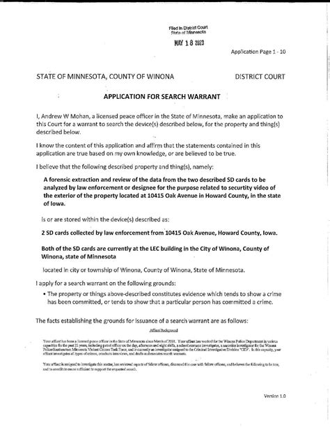 Read: Search warrants unsealed in Adam Fravel murder case | Minnesota