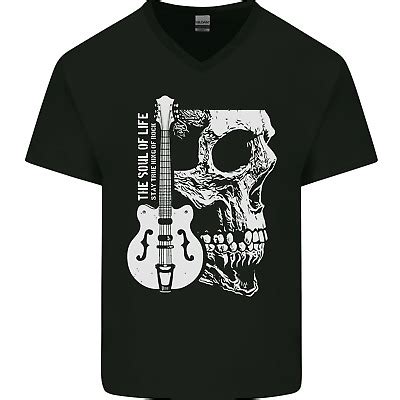 Soul Of Life Totenkopf Rock Heavy Metal Gitarre Herren V Neck Baumwolle