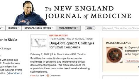 New England Journal Replaces Logo With Pic Of Bill Belichick Gomerblog