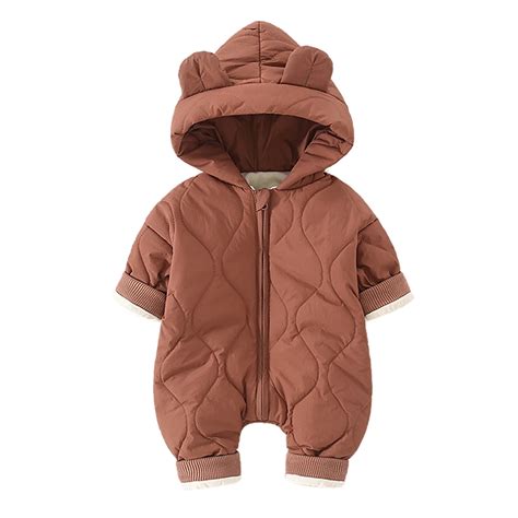 Baby Snowsuit Down Romper Hoodie Coat For Girl Clothes Solid Cartoon