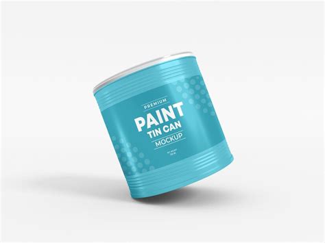 Premium Psd Metal Paint Tin Can Packaging Mockup