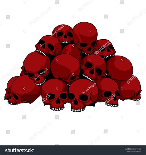 Stack Skulls Vector Stock Vector Royalty Free 1358775668 Shutterstock