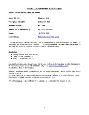 REQUEST FOR EXPRESSION OF INTEREST EOI Icc Cpi Int Doc Template