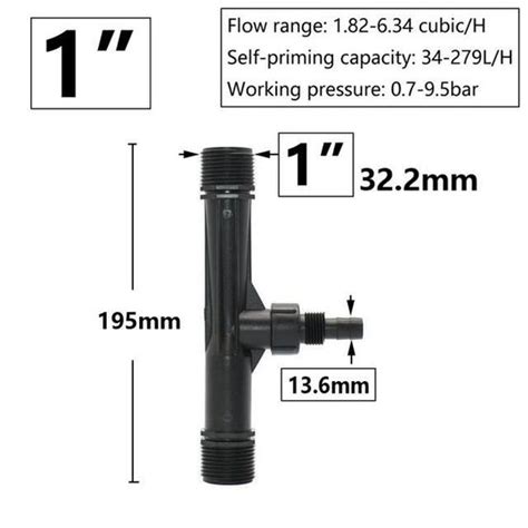 Tuyau I Tube D Irrigation Venturi Filetage 1 2 3 4 1 1 5