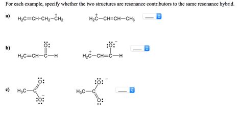 Solved For each example, specify whether the two structures | Chegg.com