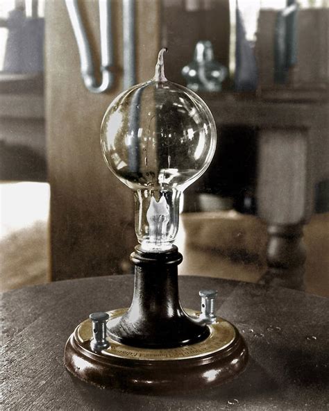 Edison'S Light Bulb, 1879. /Na Replica Of The First Successful Incandescent Lamp, Invented By ...