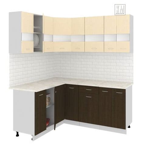 Кухня угловая Экстра 1,5 х 1,8 м венге-венге светлый Кортекс мебель ...